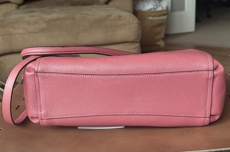 Coach Pink Pebbled Satchel Zip Top Handle, Detachable Crossbody Strap Gold gallery