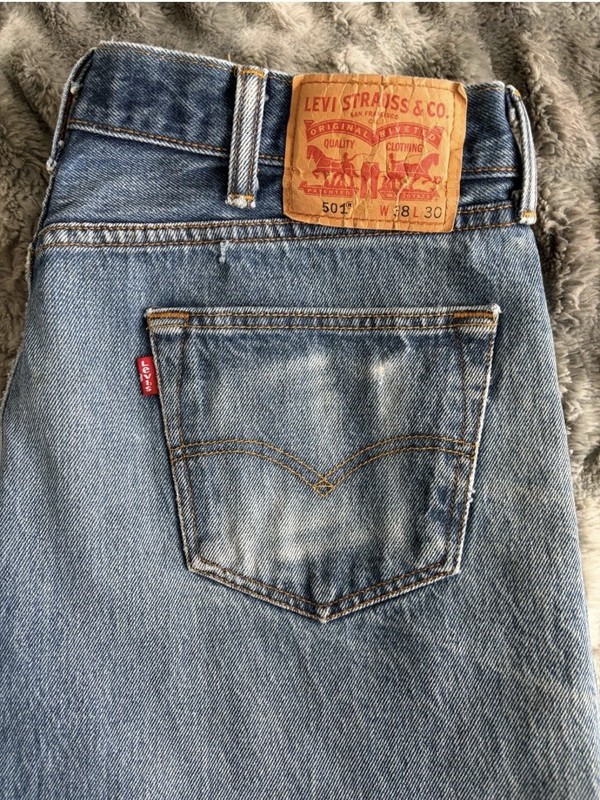 Levi’s 501 Cotton Jeans Blue Casual W38 L30 Inseam 30 Waist 38 00501-0000