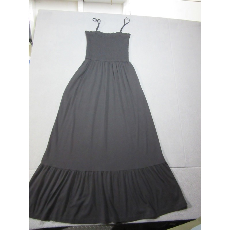 Pact Maxi Dress Womens Large Black Smocked Tiered Organic Cotton Blend