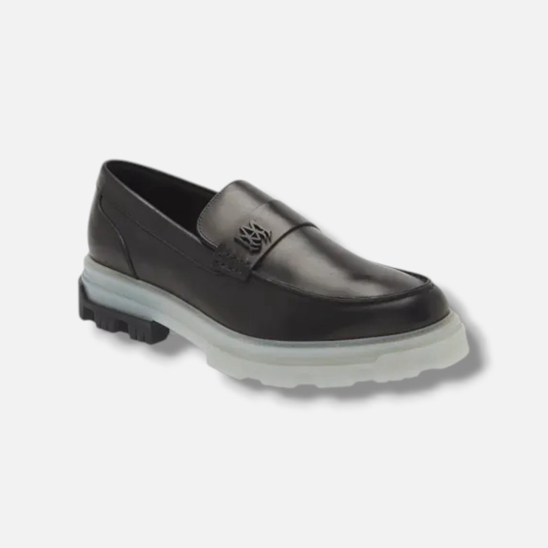 AMIRI Men’s Black Military Leather Slip-On Loafers Shoes Size EU:41 US:8
