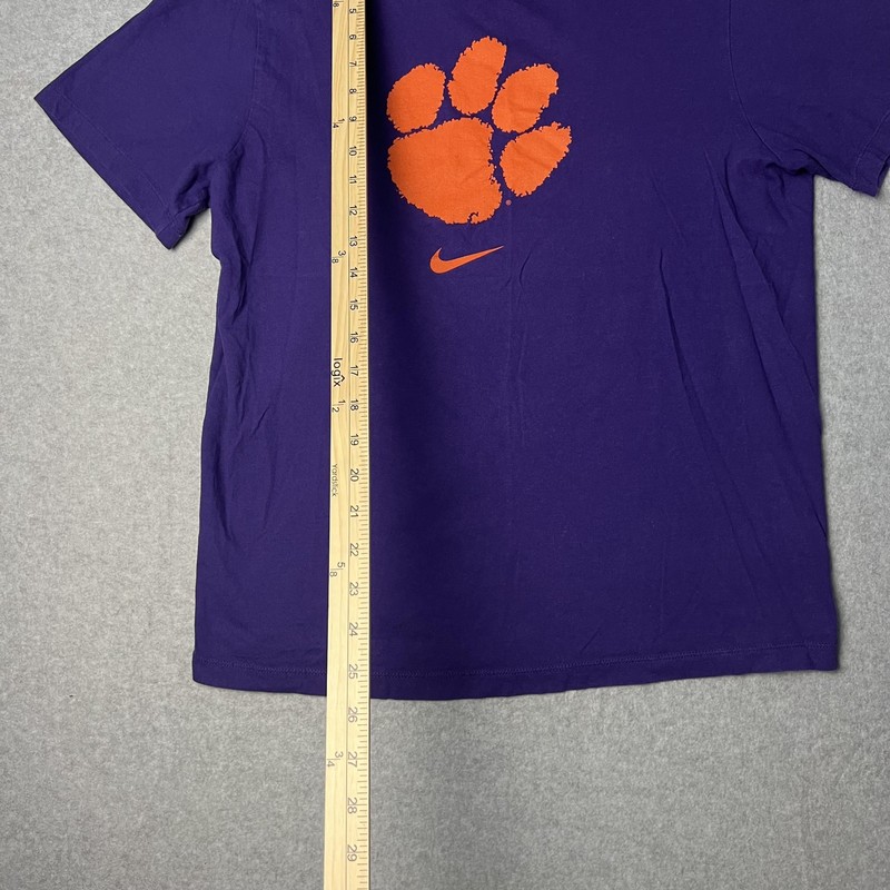 Clemson Tigers Shirt Mens Medium Purple Nike Paw Logo College Football Tee NCAA gallery