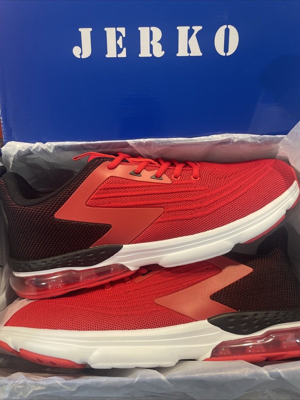 Jerko Red Sz 13 Mesh Upper Low Top Athletic Sneakers for Running & Jogging NIB