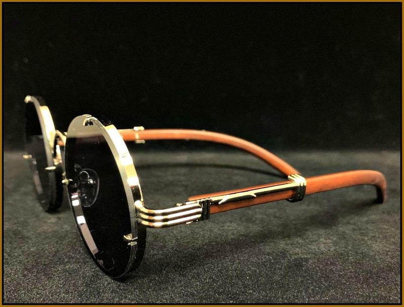 Mens Classy Elegant Exotic Sophisticated Retro Style SUNGLASSES Round Frame Lens gallery