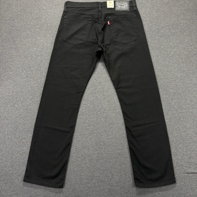 Levi’s 513 Jeans Mens 32×30 Slim Straight Fit Black Stretch Denim Cowboy NEW