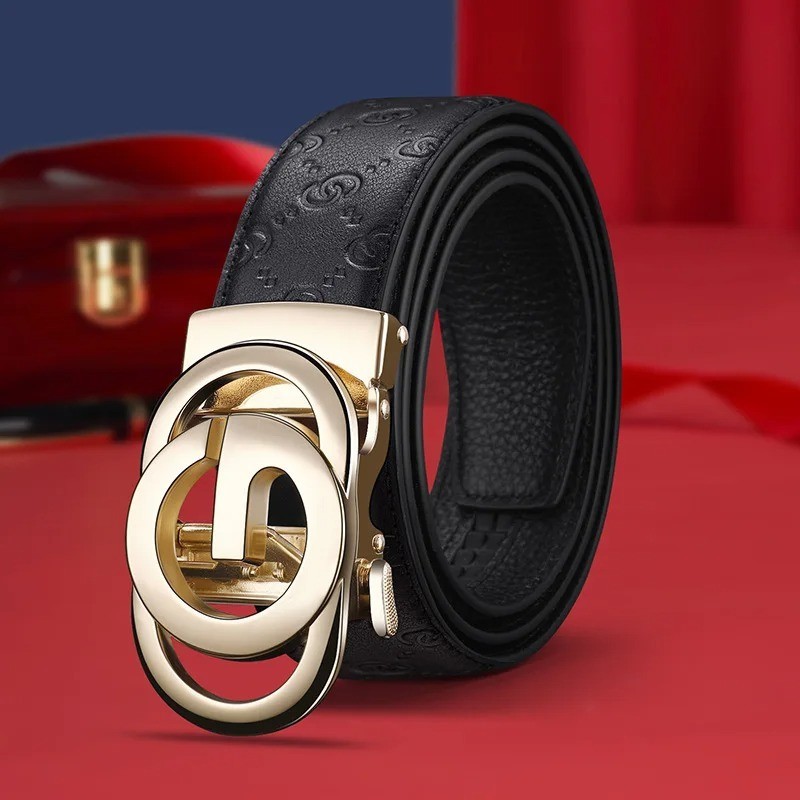 Fashion Business Men’s Belt Genuine Luxury Brand Metal Buckle Belt High-Quality