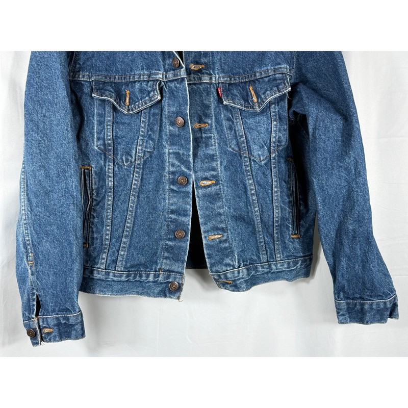 Levi Strauss & Co Mens Denim Trucker Jacket Blue Original Riveted Size 40 gallery