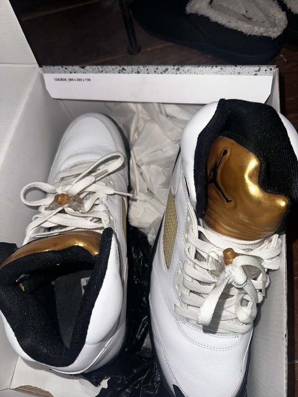 Jordan Air Jordan 5 Retro Olympic White/Black-Metallic Gold 2016 136027-133 gallery
