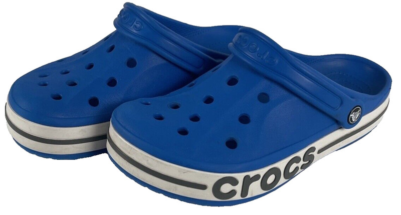 Crocs Sandals Adult Unisex Womens 8 Mens 6 Bayaband Blue Slide Great Condition