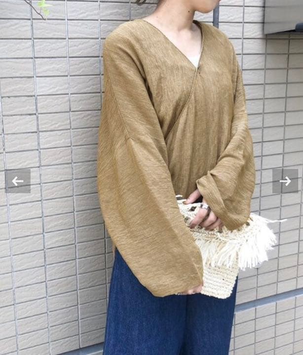 JOURNAL STANDARD BLACK CRANE Blouse Brown Free Size Long Sleeve gallery