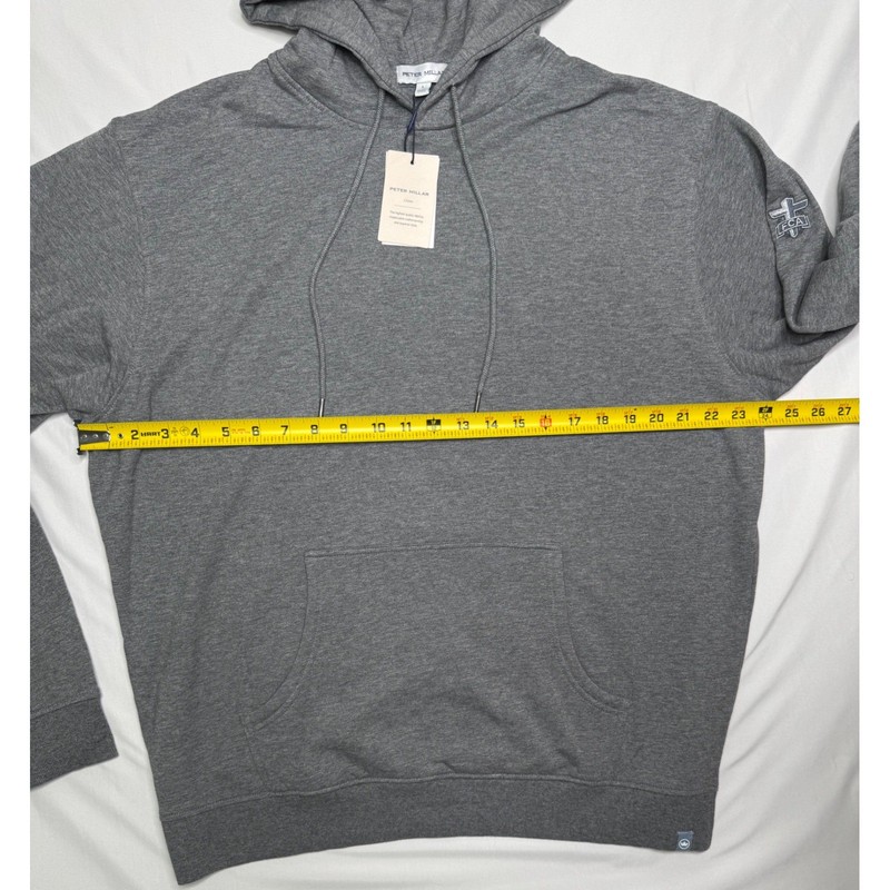 NWT Peter Millar Crown Mens Gale Lava Wash Grey Hoodie FCA Logo Size Large gallery
