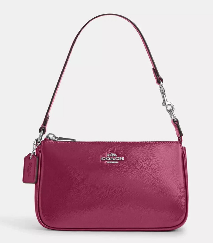 NWT COACH CW408 Nolita 19 In Crinkle Patent Leather Wristlet Bag Pink