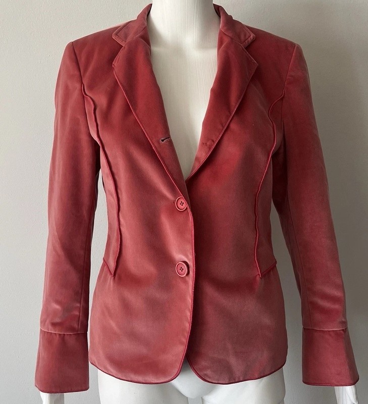 Vintage Brunello Cucinelli Pink Cotton Blazer Tailored Fit Collared