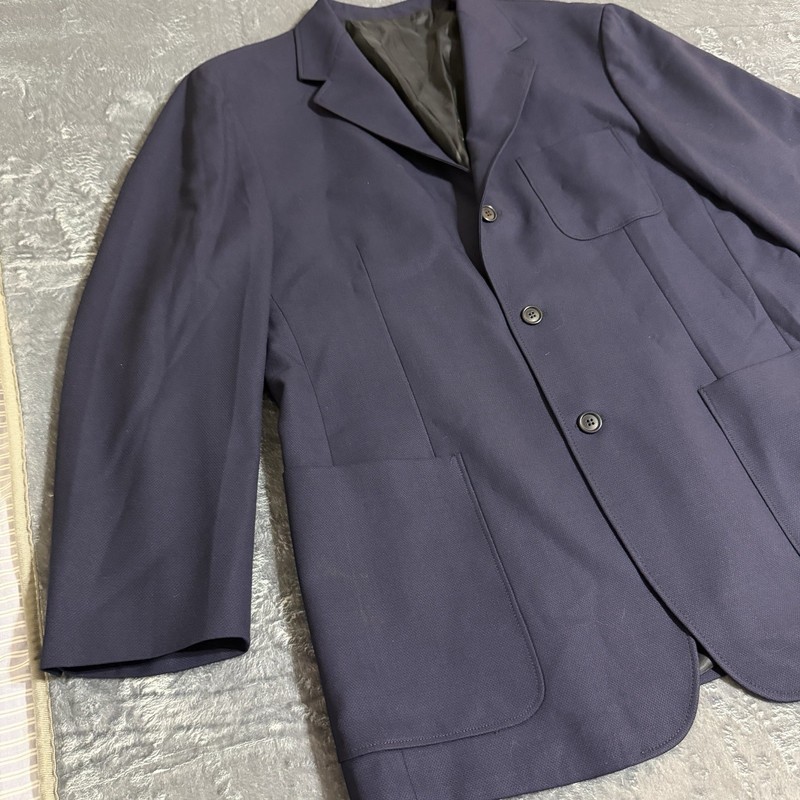 Vitale Barberis Canonico Cuseri Mens Navy Wool Three Button Blazer Jacket L/XL gallery