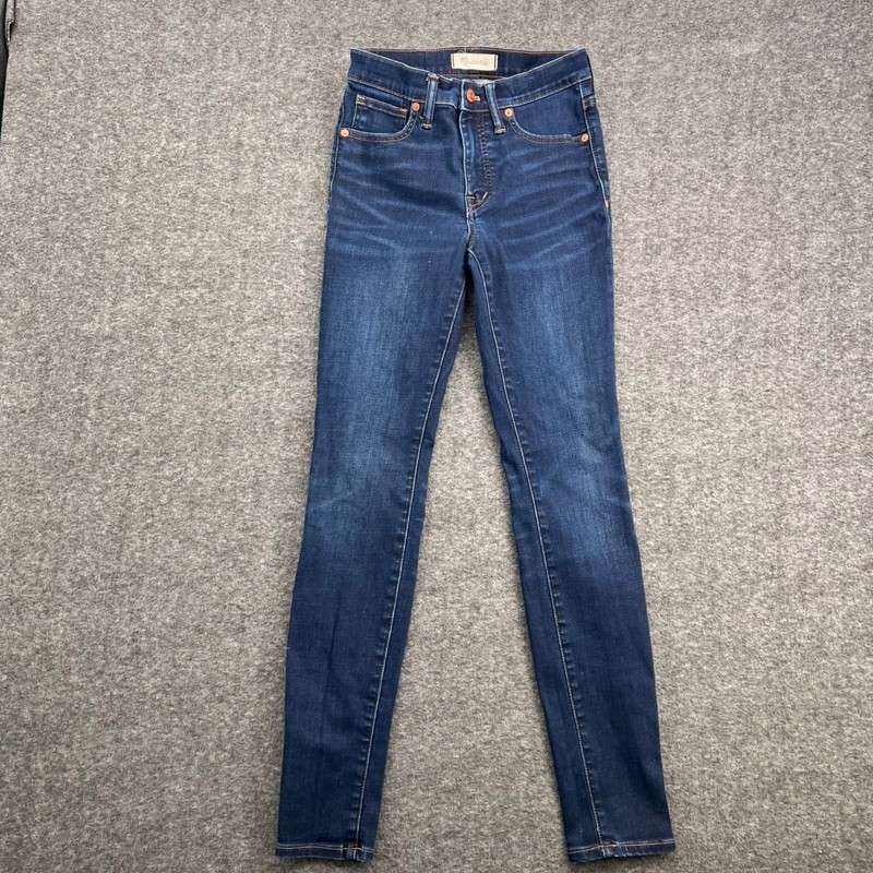 Madewell 9 High Rise Skinny Jeans Women 25 Dark Wash Indigo Tencel Stretch Denim