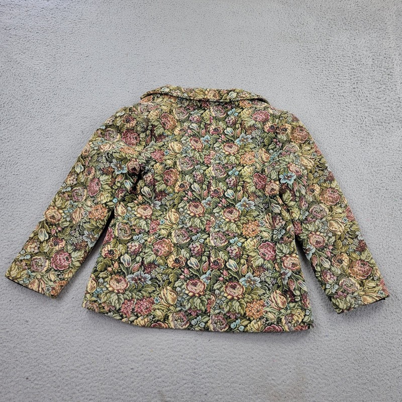 Flower Embroidery Blazer Womens Medium AOP Tapestry Brocade Renaissance gallery