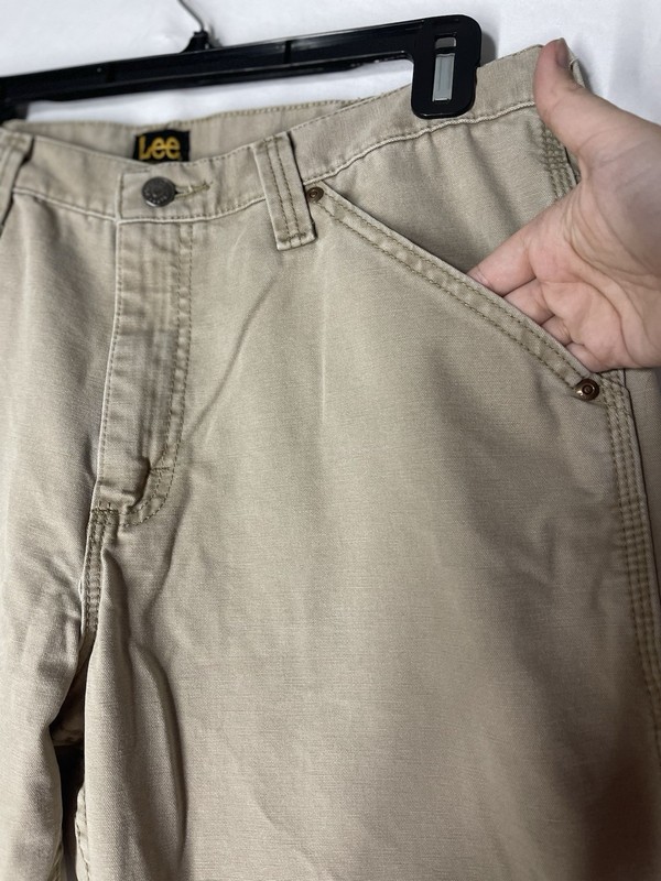 Lee Carpenter Workwear Loose Fit Pants Men's Size 34x34 Beige Khaki gallery