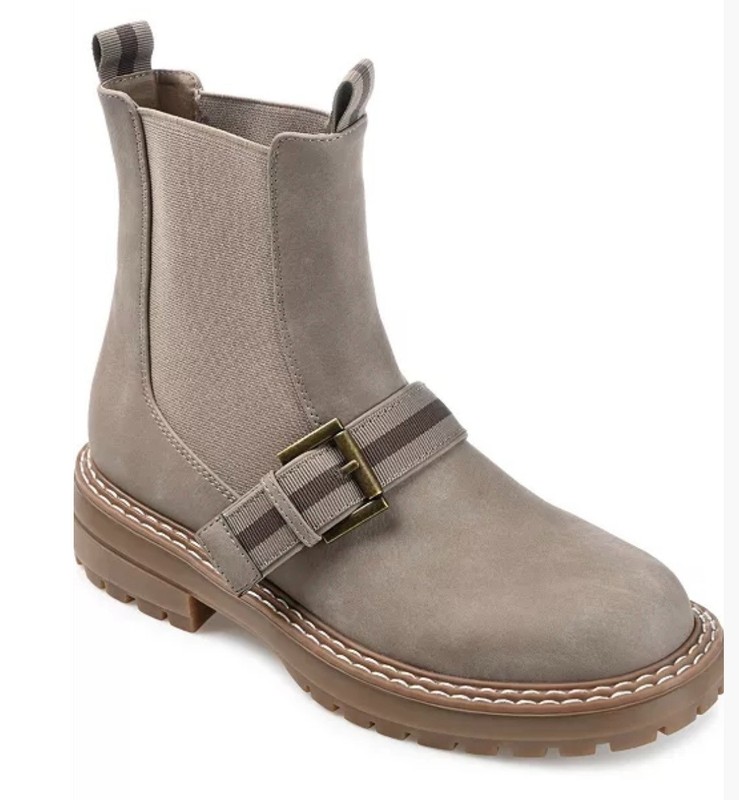 Journee Collection Women’s SZ 7.5 Chelsea Ankle Boots With Buckle Detail