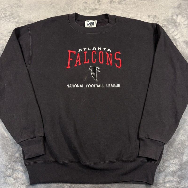 Vintage 90s NFL Atlanta Falcons Football Lee Sport Sweatshirt Mens Medium Black