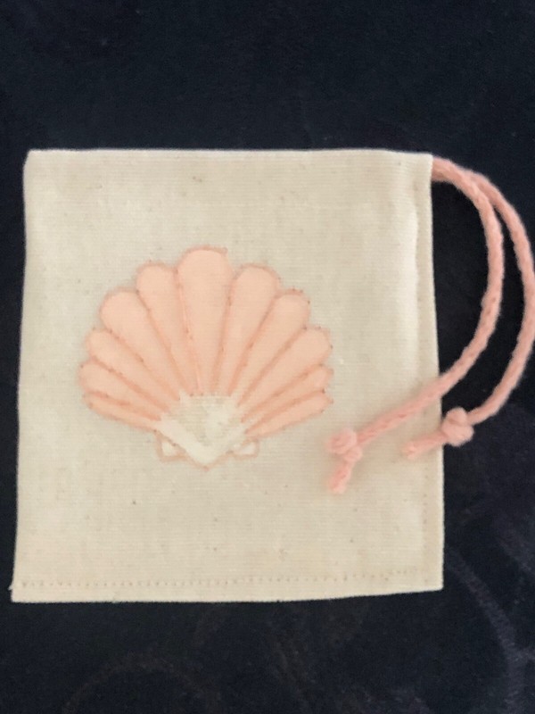 hand embroidered sachet, unscented disc 4″ x 4″ a lovely gift