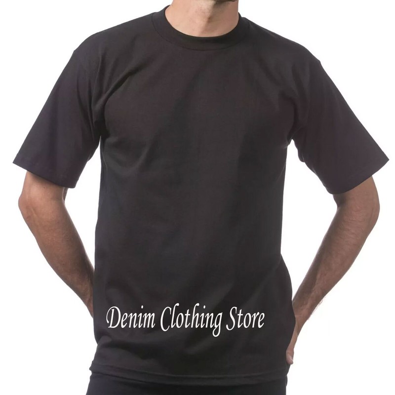 6 PACK PROCLUB PRO CLUB MENS HEAVYWEIGHT BLACK SHORT SLEEVE T SHIRTS COTTON TEE gallery