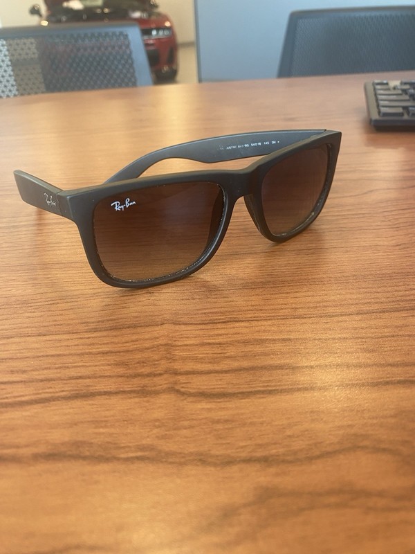 RayBan Justin RB4165 Sunglasses Matte Black 601/8G 54-16 Authentic Made in Italy
