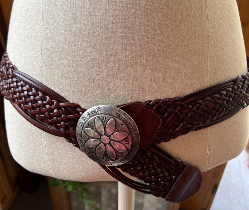 Brown Braided New York & Company Genuine Bonded Leather Belt-L-43″