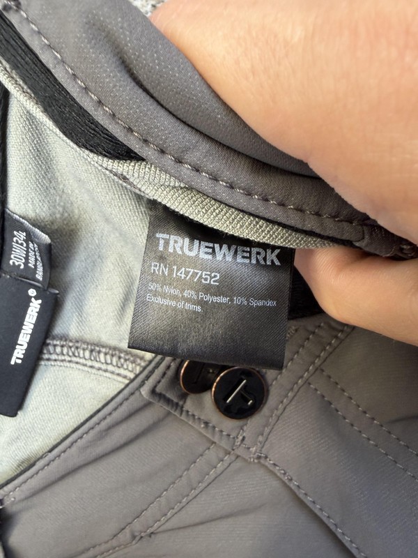Truewerk T2 Werkpant Pants Mens 30x34 Gray Stretch Cargo Workwear Utility gallery