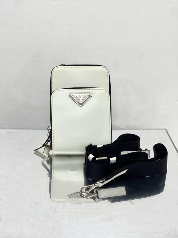 Prada Smartphone Case 2ZH155 Leather White Unisex Italy