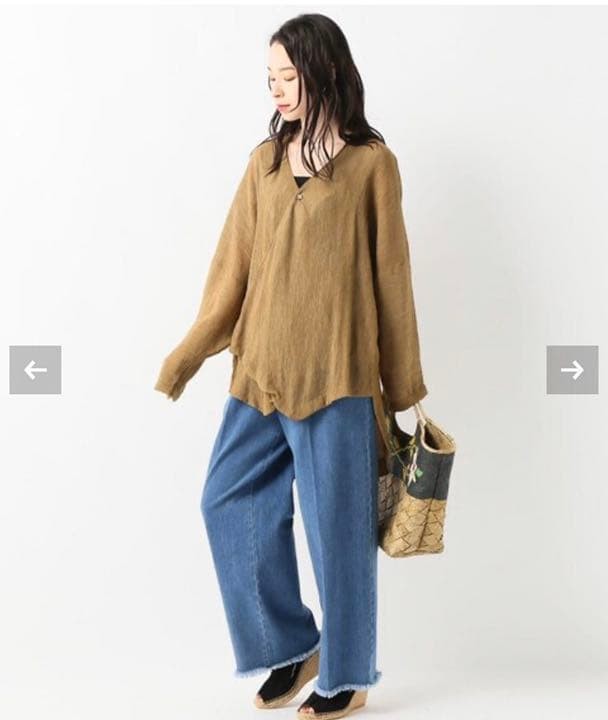 JOURNAL STANDARD BLACK CRANE Blouse Brown Free Size Long Sleeve gallery