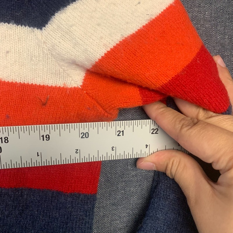 GAP Men's Sweater Size L Blue Colorblock Stripe Crewneck Knit Pullover Retro Ski gallery