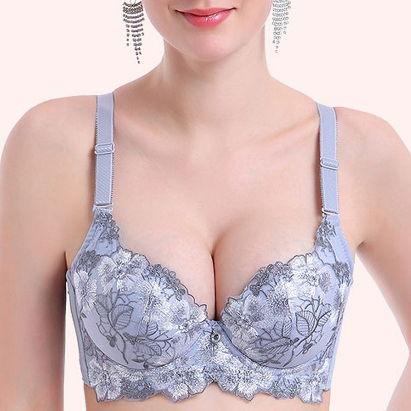 Woman ABCD Padded Push Up Bra Lingerie Lace Bra Add 2 Cup Sexy Plus Size 32-40 gallery