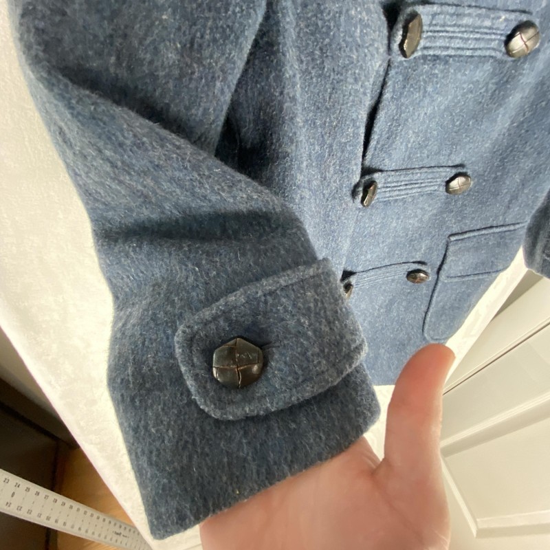 Lodenfrey Coat Womens Medium Blue Wool Double Breasted Peacoat Made in Germany gallery