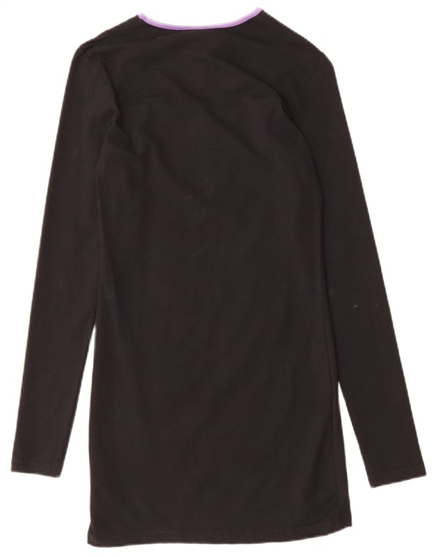 FILA Womens Graphic Long Sleeve T-Shirt Dress UK 8 Small Black Cotton DD14 gallery