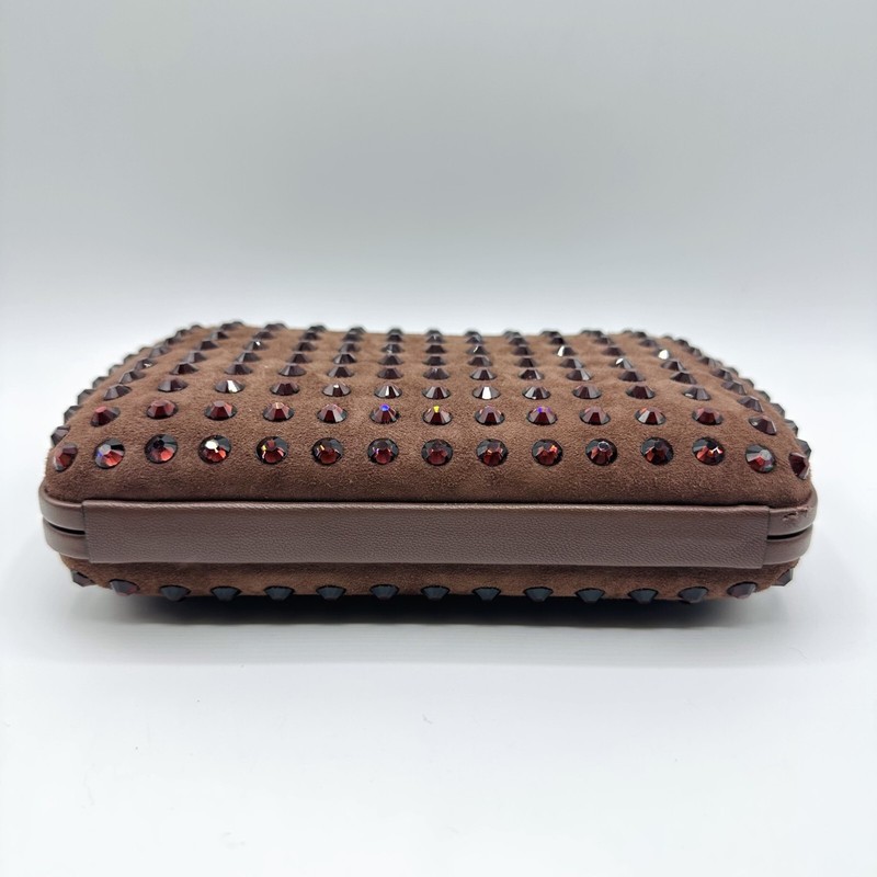 $1950 New Gucci Broadway Suede Evening Bag Clutch Crystal Brown 310005 5471 d3 gallery
