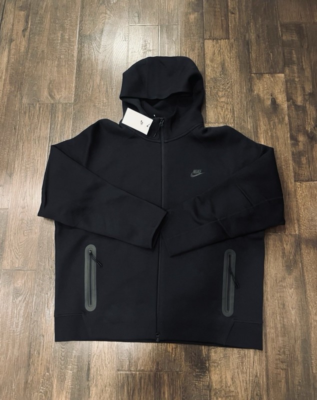 Nike Sportswear Tech Fleece Full Zip Hoodie Black FB7921-010 Men 2XL (B2)