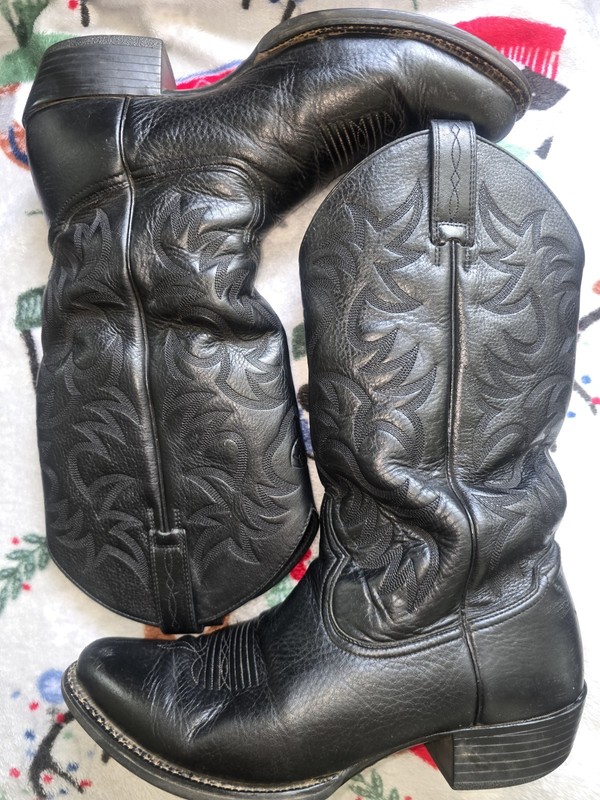 Men’s Ariat Heritage Western Cowboy Boots Black Leather Size 11.5 D Round Toe
