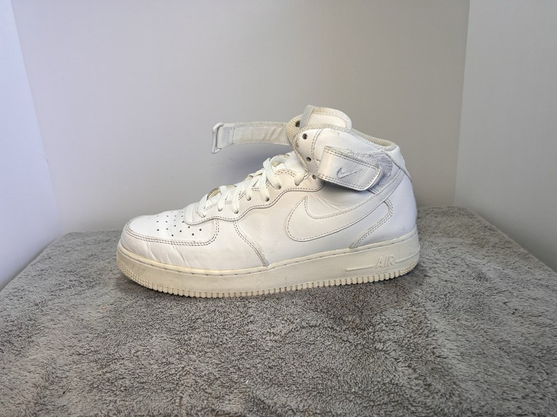 Nike Air Force 1 High 07 Triple White Mens Size 11.5 Leather Strap Sneakers gallery