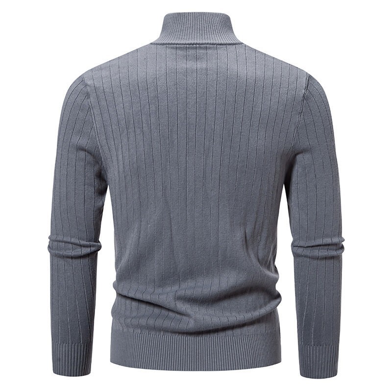 Men new stand up collar knitted sweater cardigan zipper base sweater Tops【MLXL】 gallery