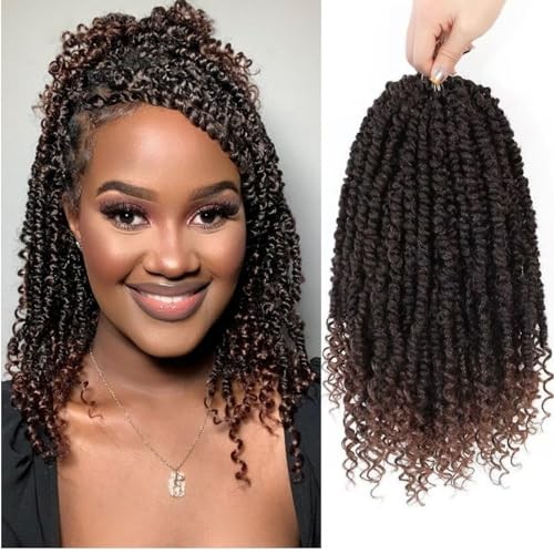 Pre-Looped Passion Twist Crochet Hair 12 Inch 8Packs 12 Inch (Pack of 8) T1B/30 gallery