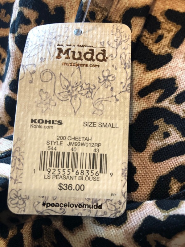 Mudd Peasant Shirt Womens Juniors Animal Print Small $36 (s-gray-31-30) gallery