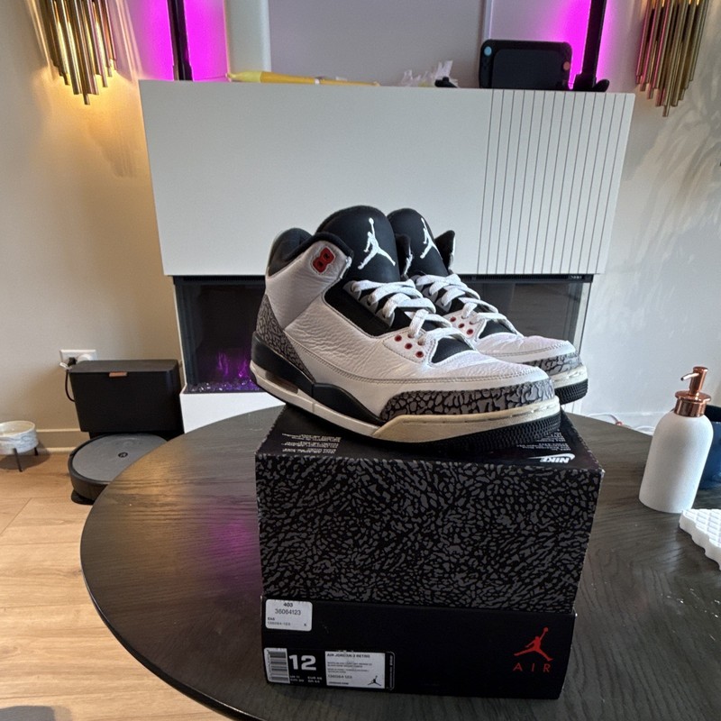 Air Jordan 3 Retro Infrared 23 White/Black “Cement Grey” 2014 Size 12 gallery