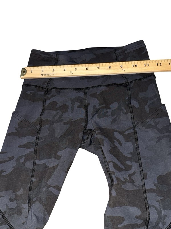 Lululemon Fast And Free Legging 25" Camo Deep Coal Black Size 2 Pockets gallery