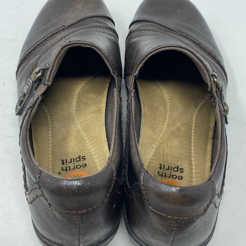 Earth Spirit Loafers Womens 9.5 Brown Faux Leather Comfort Slip On Gel Cushioned gallery