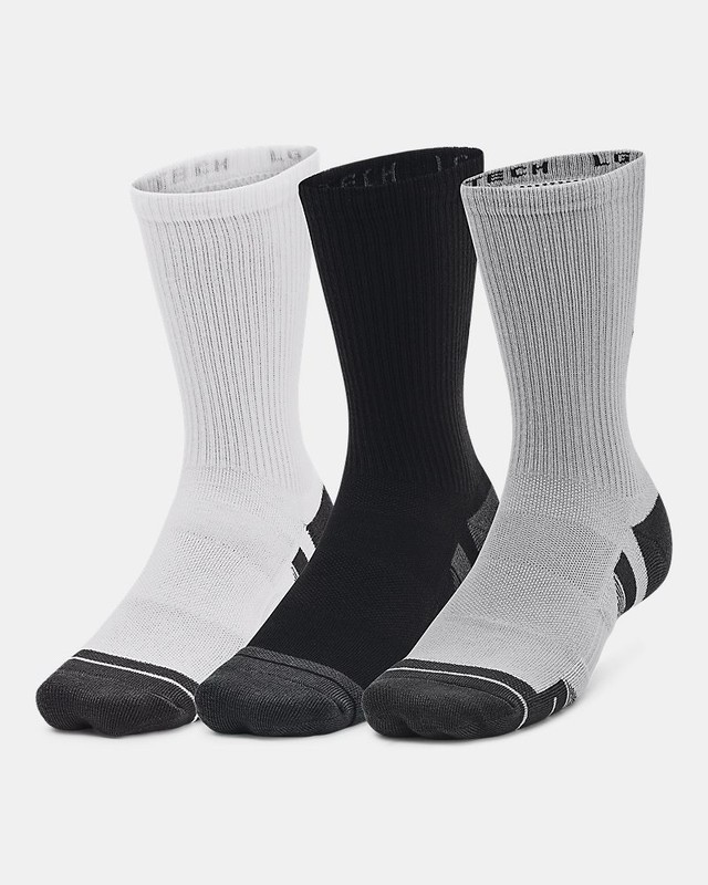 Under Armour Tech Crew Socks 3-Pack Cushioned Arch Support Size Large UK 7.5-12