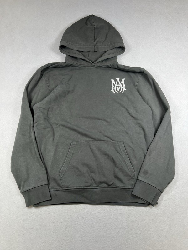 Amiri MA Hoodie Men’s Size Classic Logo Pullover Sweatshirt Gray XXL