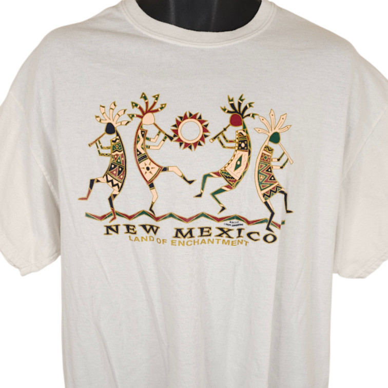 New Mexico T Shirt Mens Size XL White Land Of Enchantment Aztec Kokopelli