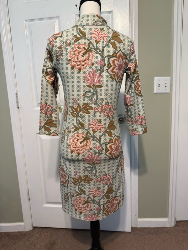 Spartina 449 Nora Dress Calm Waters Floral Cane Blue gallery