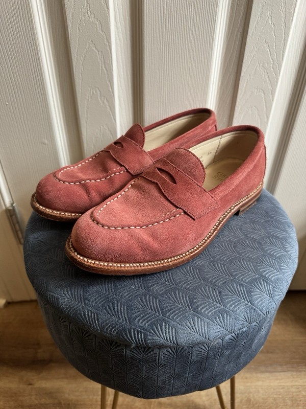Grant Stone Traveler Penny Loafer CF Stead Coral Suede 6D