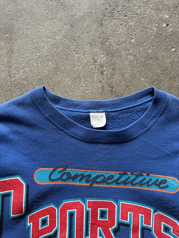 Vintage 90s Sports Athletic Club Graphic Logo Sweatshirt College Blue Size S￼ gallery