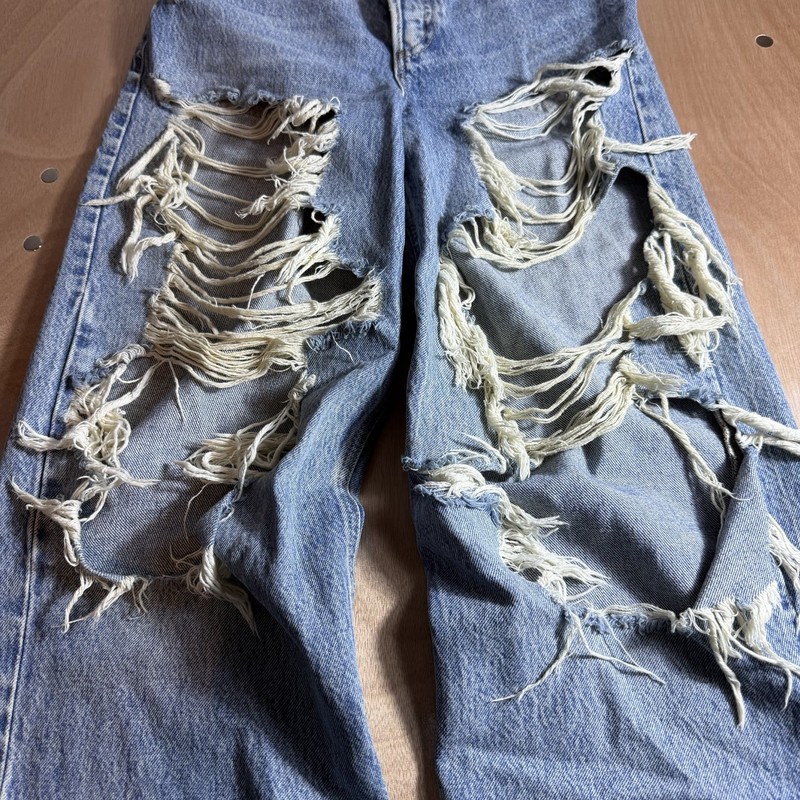 Garage Ripped Jeans #frayed #cuthems blue ripped jeans Size 1 -25 Inch Waist gallery